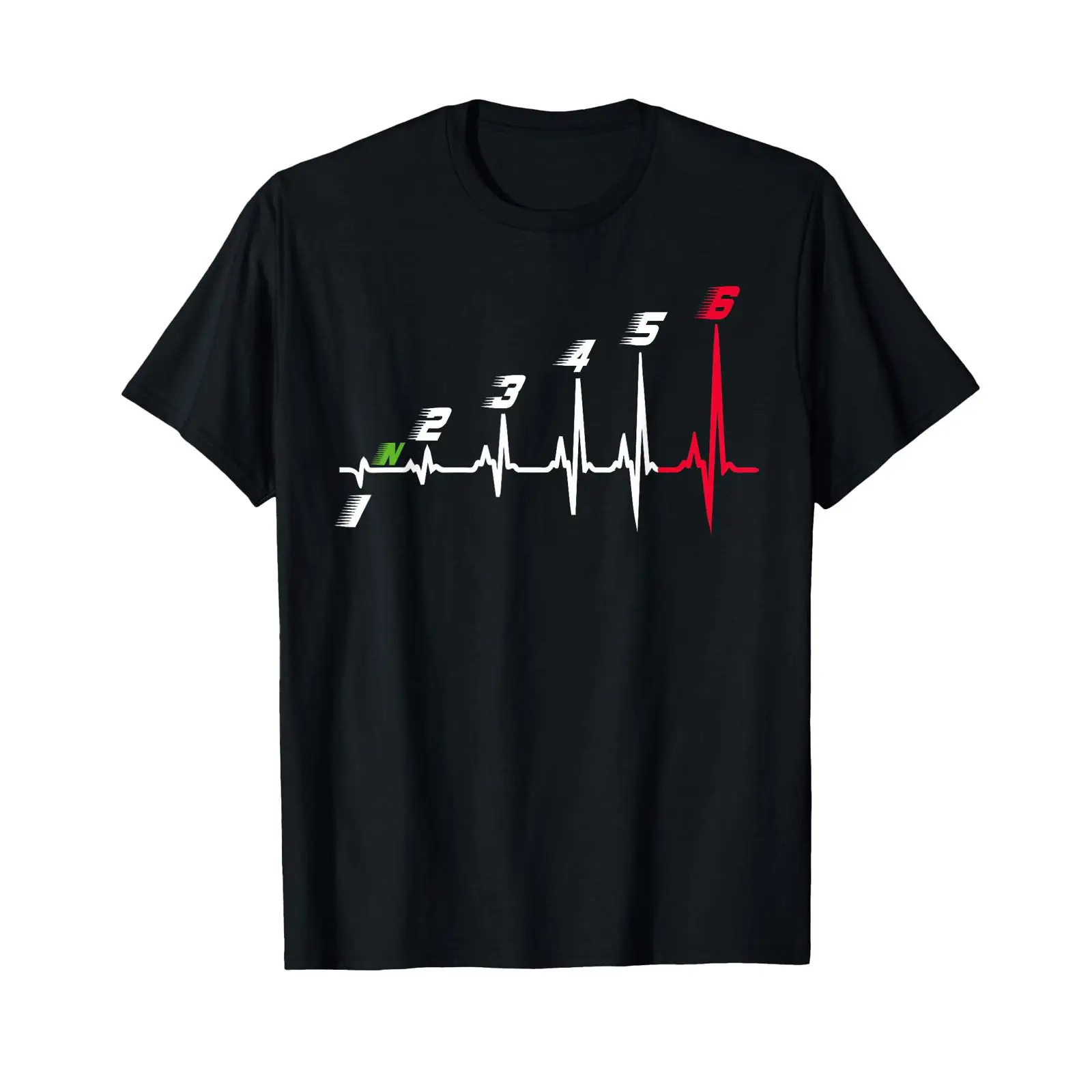 Motorcycle Gear Up Down - T-shirt Heartbeat Motorcycle Gear Shift Six